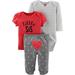 Child of Mine by Carter's Baby Girl Little Sister Outfit Long Sleeve Bodysuit, T-Shirt & Pants, 3-Piece