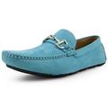 Amali Mens Slip On Casual Driving Loafers With Buckle Turquoise Size 8.5