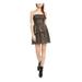 AIDAN MATTOX Womens Black Sequined Sleeveless Strapless Micro Mini A-Line Party Dress Size 14
