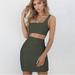 Women's Summer Sexy Strappy Backless Sleeveless Rushed Bodycon Party Club Mini Dress