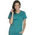 Dickies Essence Scrubs Top for Women V-Neck Plus Size DK803, 5XL, Teal Blue