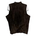 Susan Graver Sz XL Faux Suede w/ Faux Fur Lining Brown Vest A209954