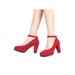 Wazshop Womens Sexy Ankle Strap Sandals Ladies Party Club Block High Heels Dolly Shoes