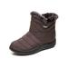 Avamo - Warm Snow Boots, Women's Winter Ankle Bootie Anti-Slip Fur Lined Ankle Short Boots Waterproof Slip On Outdoor Shoes