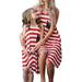 Niuer Mommy and Me Dresses Casual Striped Family Outfits Summer Sleeveless V Neck Matching Sundress Holiday Party Tank Dresses