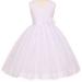 Little Girls Ruched V Neck Tulle Easter Pageant Gown Flowers Girls Dresses White 4 (M3B4K7)