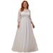 Ever-Pretty Womens Empire Waist Maxi Wedding Dress Mother of the Brides Dress 00229 White US22