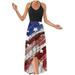 Follure Ladies Fashion Independence Day Festival Printed V-Neck Halter Halter Dress,summer dresses for women