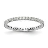 14K White Gold Ring Band Lab Grown Diamond SI1 SI2, G H I, Eternity , Size 6