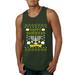 Happy Hanukkah Ugly Christmas Sweater Mens Graphic Tank Top, Forest Green, Medium