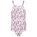 Sun Emporium Little Girls Pink Dream Catcher Feather Halter Swimsuit