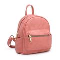 POPPY Small Backpack Purse for Women Faux Leather Shoulder Bag Girls School Daypack Casual Travel Rucksack-Coral