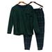 Cuddl Duds Women's Sz Petite PM Fleecewear Stretch Pajama Set Green A381826