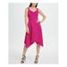 DKNY Womens Pink V Neck Midi Fit + Flare Formal Dress Size 12