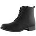 Women's Lace-Up Ankle Padded Collar Work Combat Side Zipper Pocket Ladies Booties