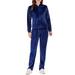 Women Tracksuit Hoodies Sweatshirt + Pant Velour Tracksuit Casual Sport Wear Suit Zip Up Velour Coat Lady Sweat Suit Yoga Jogger Pant Velour Coat Tops Activewear Tracksuit Set