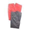 Pre-ownedJ Crew Mens Solid Straight Leg Casual Pants Red Gray Size 35/33 Lot 2