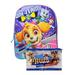 Girls Paw Patrol 15" Large Backpack One Team w/ 3-Ring Zipper Pencil Pouch