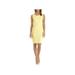 KASPER Womens Yellow Houndstooth Sleeveless Scoop Neck Knee Length Shift Party Dress Size 4