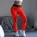 Womens Letter Print Sexy High Waist Sports Leggings Workout Gym Yoga Pants