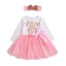 Sunisery Newborn Kids Baby Girl Cute Donut Sleeveless/Long Sleeve Tulle Party Dress Clothes
