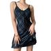 WomenÂ´s Summer Dress Sling Midi V Neck Sleeveless Plaid Printed Girl Lace-up Bow Mesh Maxi