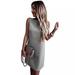 New Women's Backless Elegant Dresses Solid Color Crewneck Sleeveless Vest Professional Office Dresses