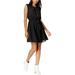 Maison Jules Womens Swiss-Dot Fit & Flare Dress