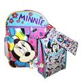 Disney Minnie Mouse Girl Backpack and Lunch Bag - 5pc School Essentials Set
