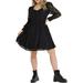 Simply Be Women's Plus Size Dobby Square Neck Skater Dress