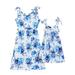 Sleeveless Mother Daughter Dresses Summer Women Girls Casual Floral Dress for Mom Daughter Mommy and Me Beach Dress Clothes
