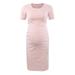 Bellella Womens Maternity Bodycon Ruched Side Dress Casual Short Sleeve Striped Dress for Daily Wearing or Baby Shower