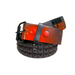 Men Womens 3-row Metal Pyramid Studded Leather Belt Cool Random Belts - Red Spray Paint Design On Black Belt / Xl