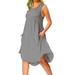 Sexy Dance Summer Sleeveless Casual T Shirt Dress For Women Loose Round Neck Cover Up Tank Dress Beach Holiday Party Sundress