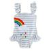 Styles I Love Baby Girl Matching Rainbow One-Piece Swimsuit Twin Girl Best Friend Bathing Suit Beach Swimwear (Right Rainbow, 100/2-3 Years)