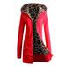 Women Jacket Spring Autumn Thick Warm Hooded Sweatshirt Leopard Zipper Coat Long Sleeves Velvet Overcoat Outwear S-3XL Plus Size