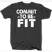 Commit to Be Fit Fitness Gym Workout Shirts for Men Large Dark Gray