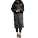 UKAP Casual Pullover Hoodie for Women Leisure Loose Hoody Dress Front Pockets Plain Color Long Tops Retro Sweatshirt Split Hem Sweater Dress Tunic Blouse Top