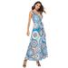 Women Dress Women'S Summer Sleeveless Wrap Dress V-Neck Vest Floral Print Casual Long Dress Women'S Skirts