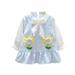 CUTELOVE Summer Autumn Dress Casual Tops Skirt For Baby Newborn Girls Flower Print Bow Tie Plaid Long Sleeve Ruffles For Infant Clothing