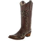 Corral Circle G Boot Womens 12-Inch Distressed Leather Western Boot, 5.5 - Brown