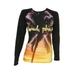 Calvin Klein Yellow Black Printed Long-Sleeve Rash Guard T-Shirt M