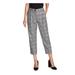 VINCE CAMUTO Womens Black Plaid Straight leg Wear To Work Pants Size 8
