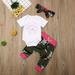 3PCS Newborn Infant Baby Girl Boys Clothes Tops Romper Pants Matching Outfits