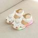 Sonbest Summer Baby Girl Breathable Anti-Slip LED Light Design Floral Shoes Sandals Toddler Soft Soled First Walkers White 21