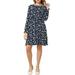 Allegra K Women's FLoral Ruffle Long Sleeves Casual A-line Dress