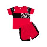 2PCS/Set Toddler Baby Girls Summer Shorts Set Leopard Patchwork Top Clothes Set