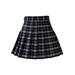Topum Women Girls Summer Tennis High Waist Plaid Skirt College Style Casual Mini Skirt