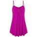 UKAP Women Summer Sleeveless V Neck Top Solid Color Casual Swing Shirts Flowy Tank Tops Blouses with Buttons Decoration
