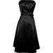 50s Strapless Satin Bridesmaid Bridesmaid Dress Homecoming, XS, Black